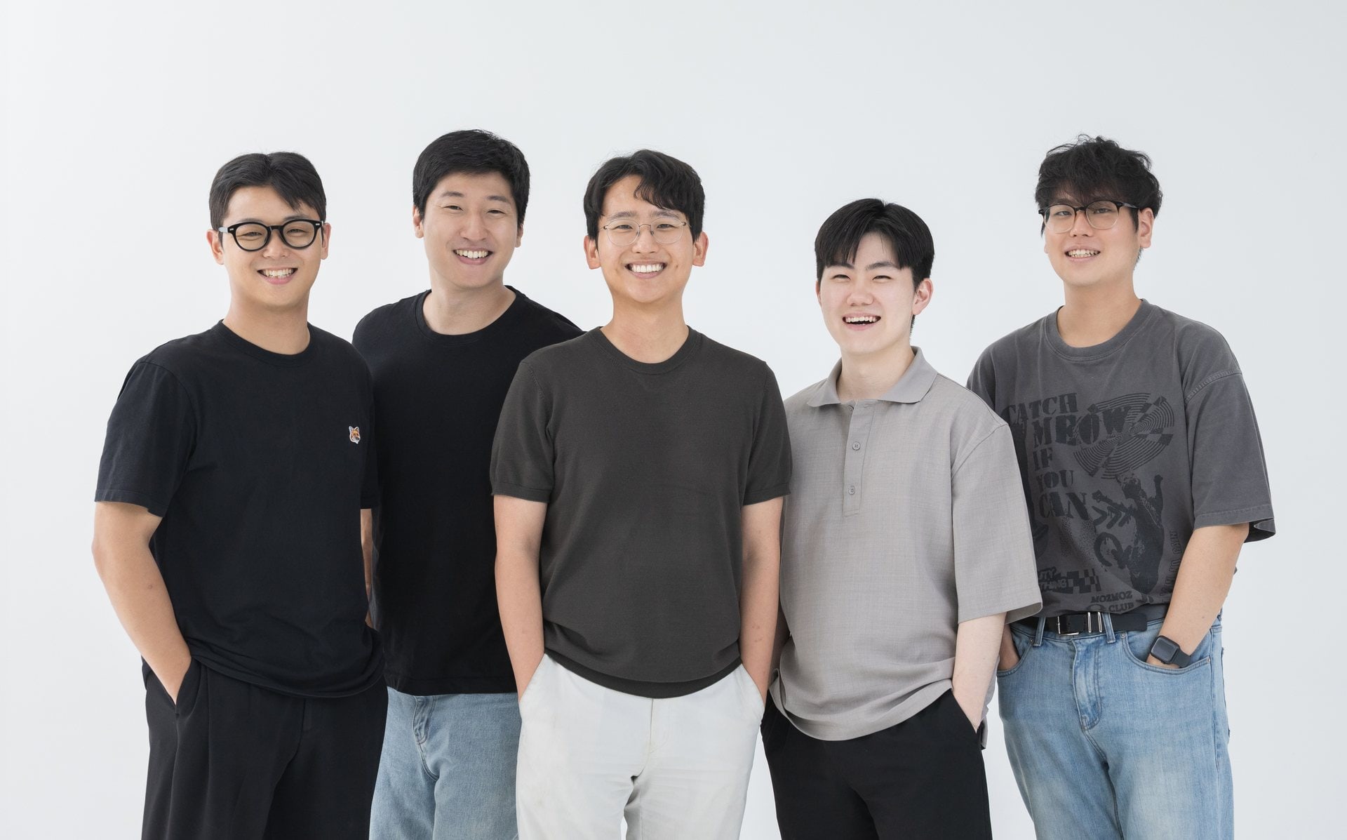 Five members of the Nums AI team standing together.